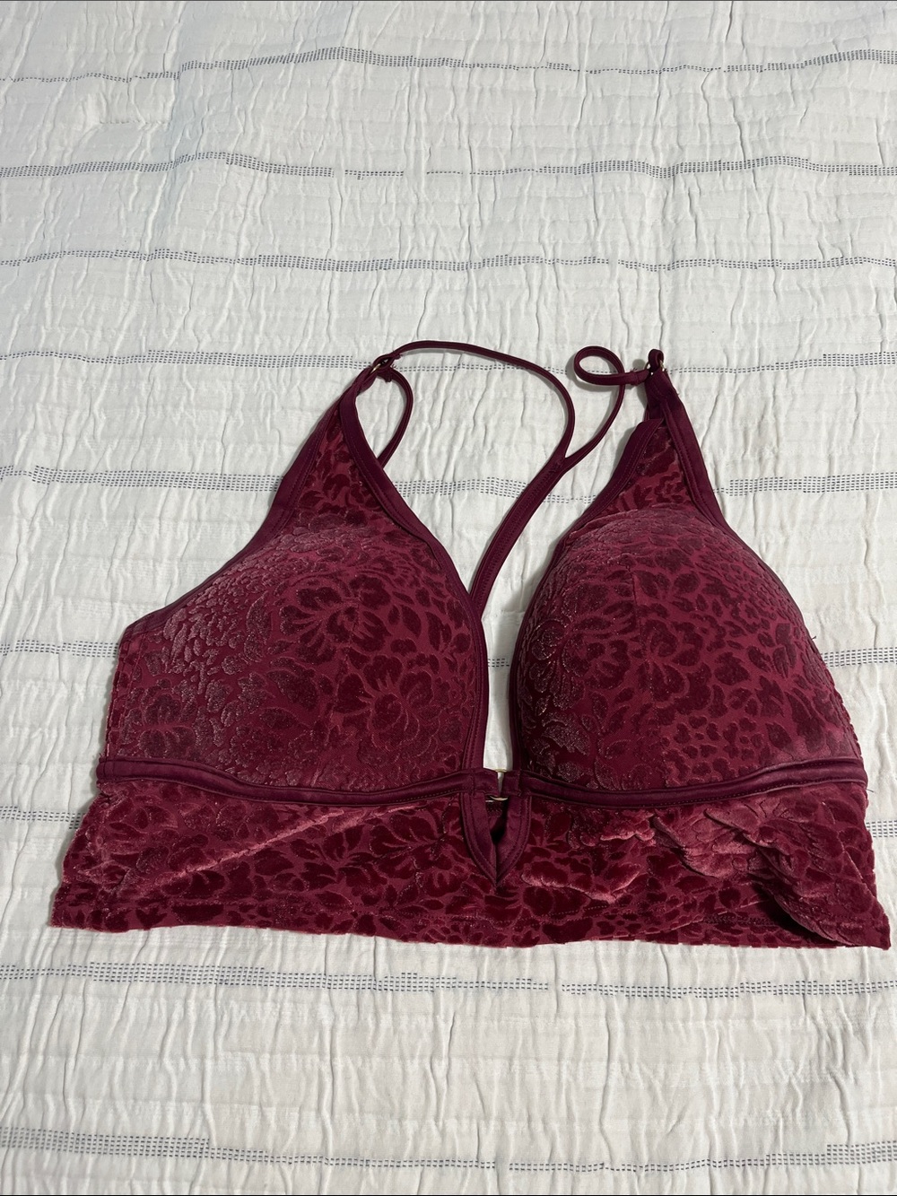 PINK Victoria's Secret Wine Burgundy velvety Bralette